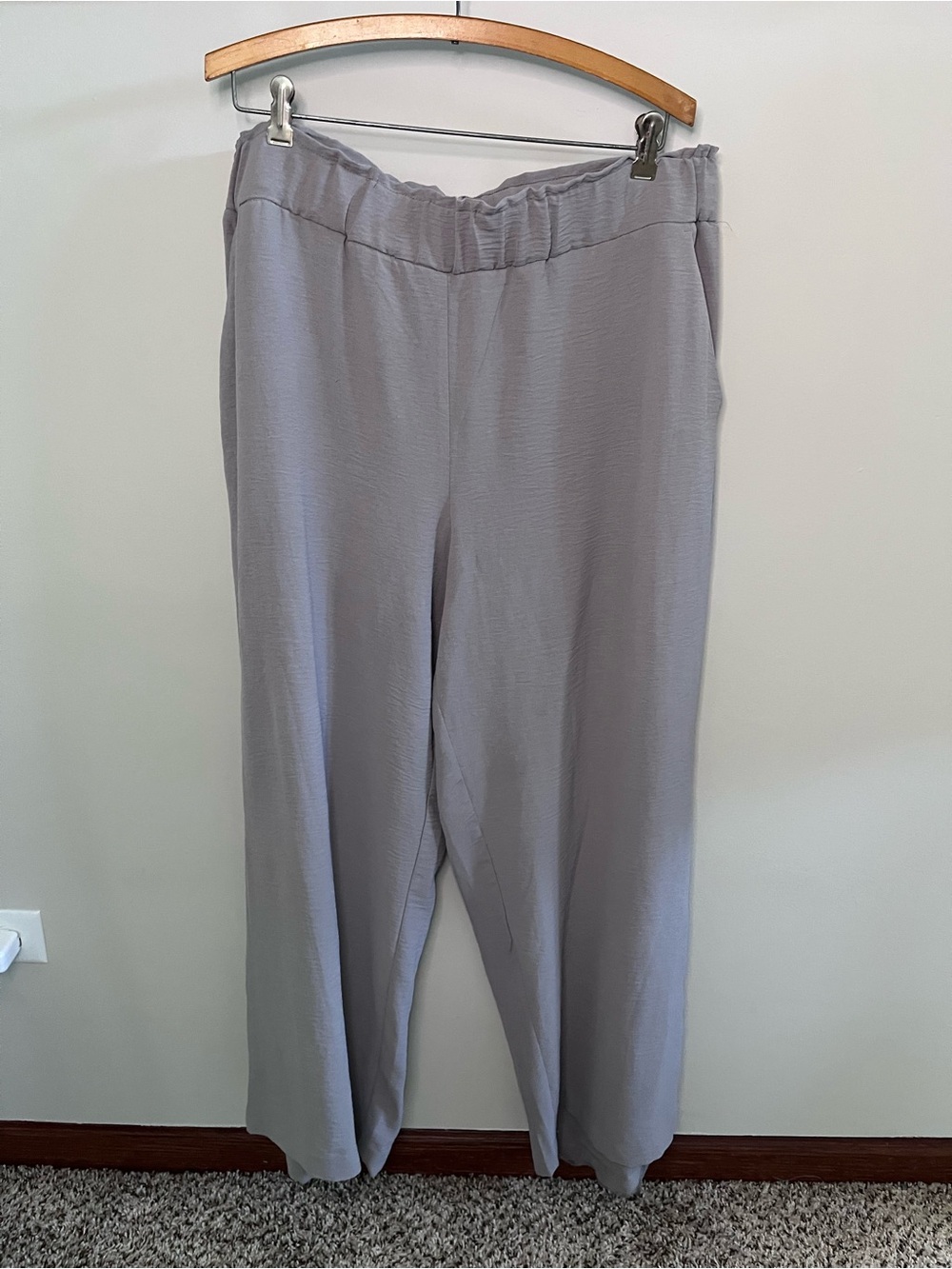 Hilary Radley Gray Wide Leg Pull‎ On Pants XL D5540-E2901